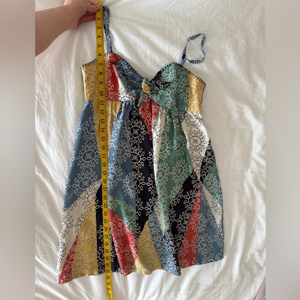 100% Silk bcbgmaxazria patchwork dress - Picture 10 of 12